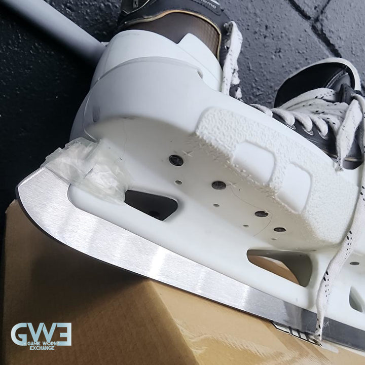 Ryan Miller Game Worn Used Goalie Skates 2009-10 and Game Issued Reebok Stick 2013-14 Buffalo Sabres - AS-02960 - SOLD