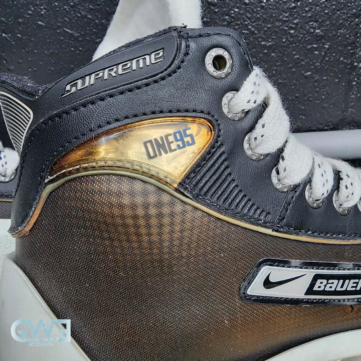 Ryan Miller Game Worn Used Goalie Skates 2009-10 and Game Issued Reebok Stick 2013-14 Buffalo Sabres - AS-02960 - SOLD