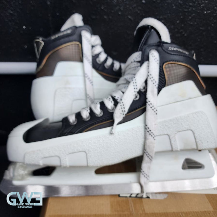 Ryan Miller Game Worn Used Goalie Skates 2009-10 and Game Issued Reebok Stick 2013-14 Buffalo Sabres - AS-02960 - SOLD