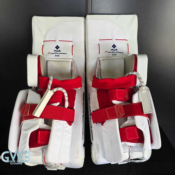 Sergei Bobrovsky Game Used Goalie Pads 2023-24 Stanley Cup Winning Season Florida Panthers Autographed Signed True Lefevre HRZDUS PX4 AS-03241