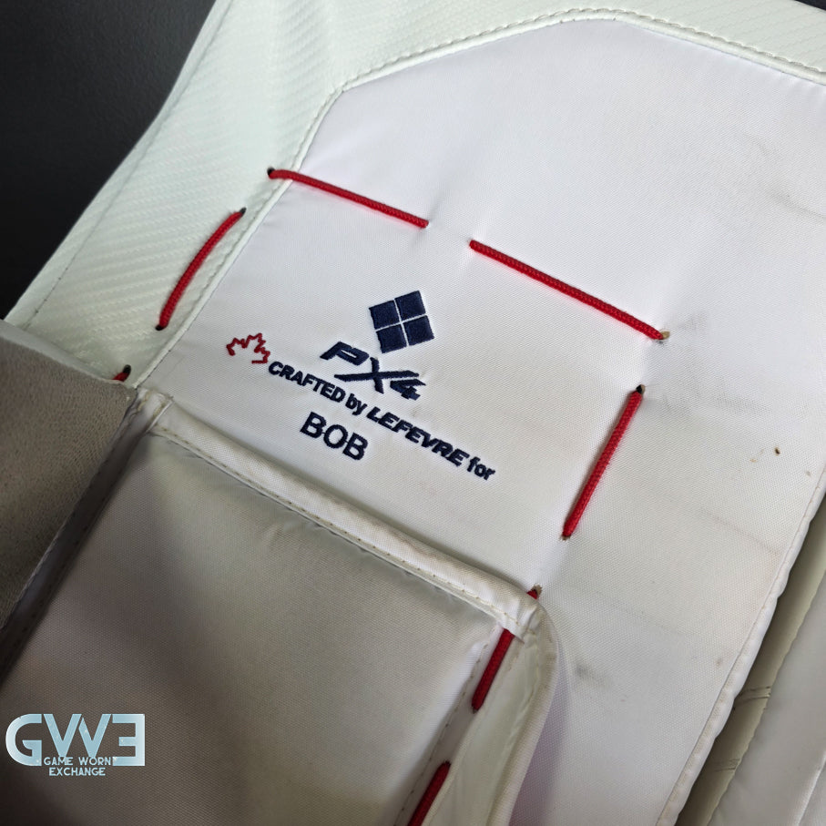 Sergei Bobrovsky Game Used Goalie Pads 2023-24 Stanley Cup Winning Season Florida Panthers Autographed Signed True Lefevre HRZDUS PX4 AS-03241