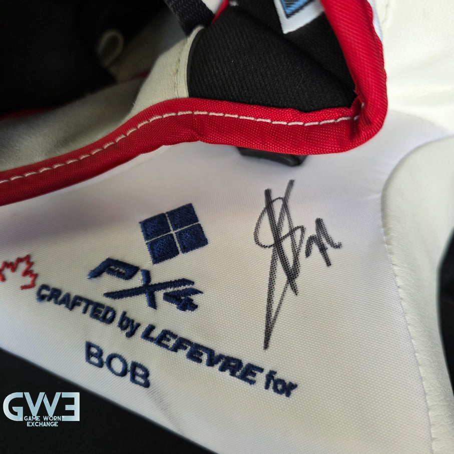 Sergei Bobrovsky Game Used Goalie Pads 2023-24 Stanley Cup Winning Season Florida Panthers Autographed Signed True Lefevre HRZDUS PX4 AS-03241