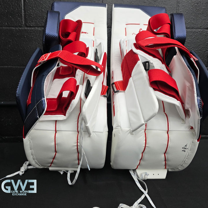 Sergei Bobrovsky Game Issued Used Goalie Pads 2025-26 Florida Panthers True Lefevre HRZDUS L95 Inscription 11-29 K Whitmore NHL AS-02978