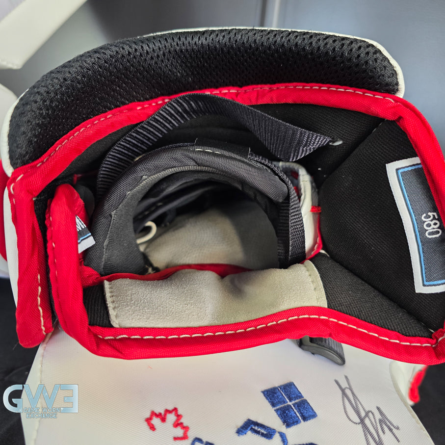 Sergei Bobrovsky Game Used Goalie Pads 2023-24 Stanley Cup Winning Season Florida Panthers Autographed Signed True Lefevre HRZDUS PX4 AS-03241