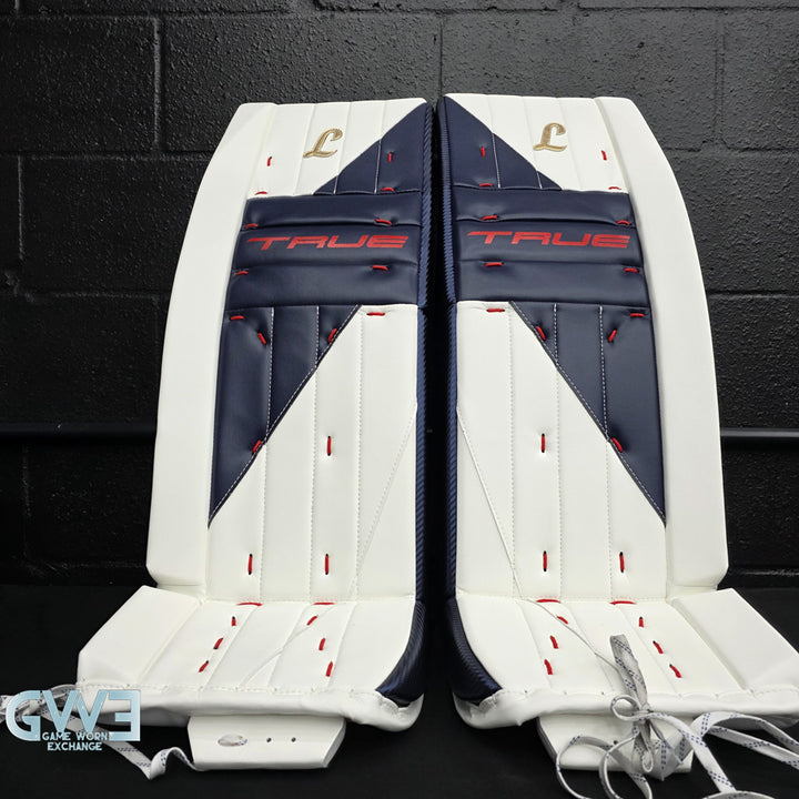 Sergei Bobrovsky Game Issued Used Goalie Pads 2025-26 Florida Panthers True Lefevre HRZDUS L95 Inscription 11-29 K Whitmore NHL AS-02978
