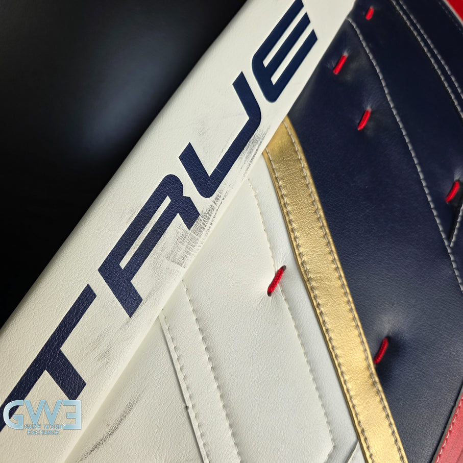 Sergei Bobrovsky Game Used Goalie Pads 2023-24 Stanley Cup Winning Season Florida Panthers Autographed Signed True Lefevre HRZDUS PX4 AS-03241