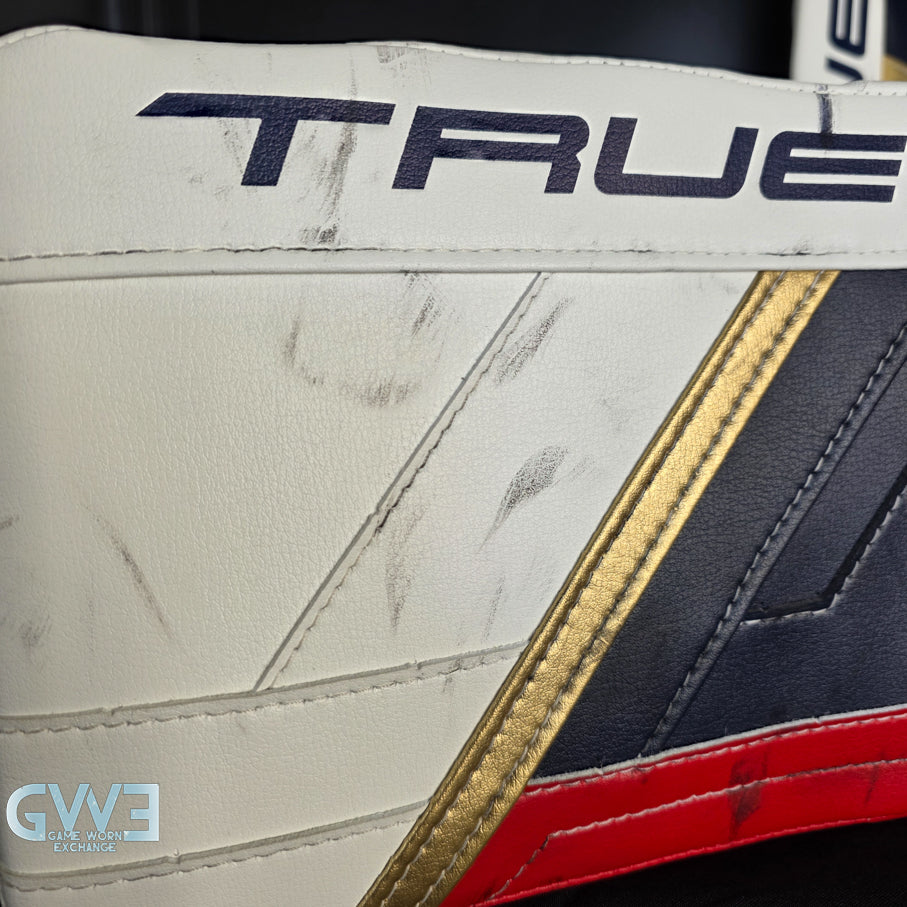 Sergei Bobrovsky Game Used Goalie Pads 2023-24 Stanley Cup Winning Season Florida Panthers Autographed Signed True Lefevre HRZDUS PX4 AS-03241