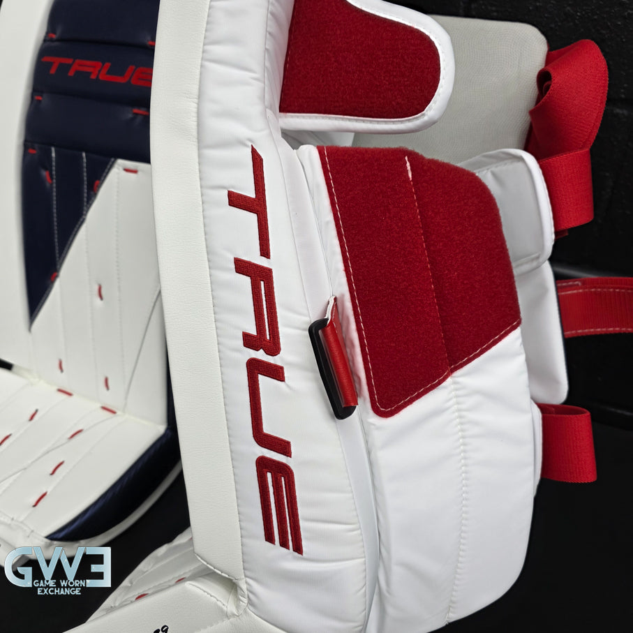 Sergei Bobrovsky Game Issued Used Goalie Pads 2025-26 Florida Panthers True Lefevre HRZDUS L95 Inscription 11-29 K Whitmore NHL AS-02978