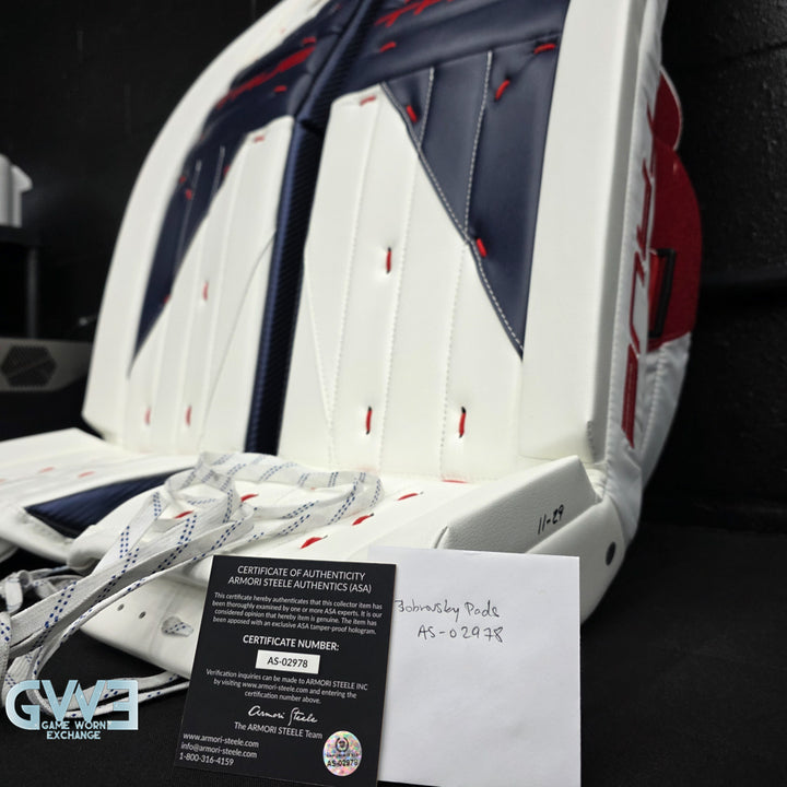 Sergei Bobrovsky Game Issued Used Goalie Pads 2025-26 Florida Panthers True Lefevre HRZDUS L95 Inscription 11-29 K Whitmore NHL AS-02978