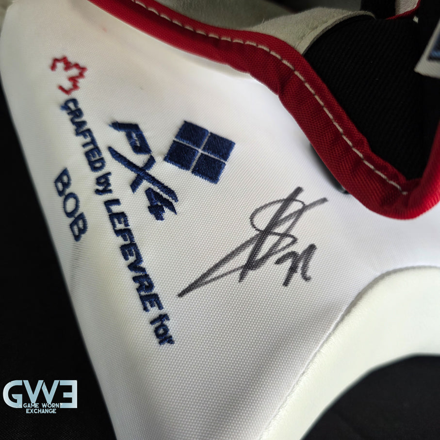 Sergei Bobrovsky Game Used Goalie Pads 2023-24 Stanley Cup Winning Season Florida Panthers Autographed Signed True Lefevre HRZDUS PX4 AS-03241