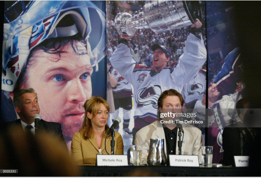 Patrick Roy 7 Feet Banner Signed Colorado Avalanche 2003 Pepsi Center From Retirement Press Conference AS-03203