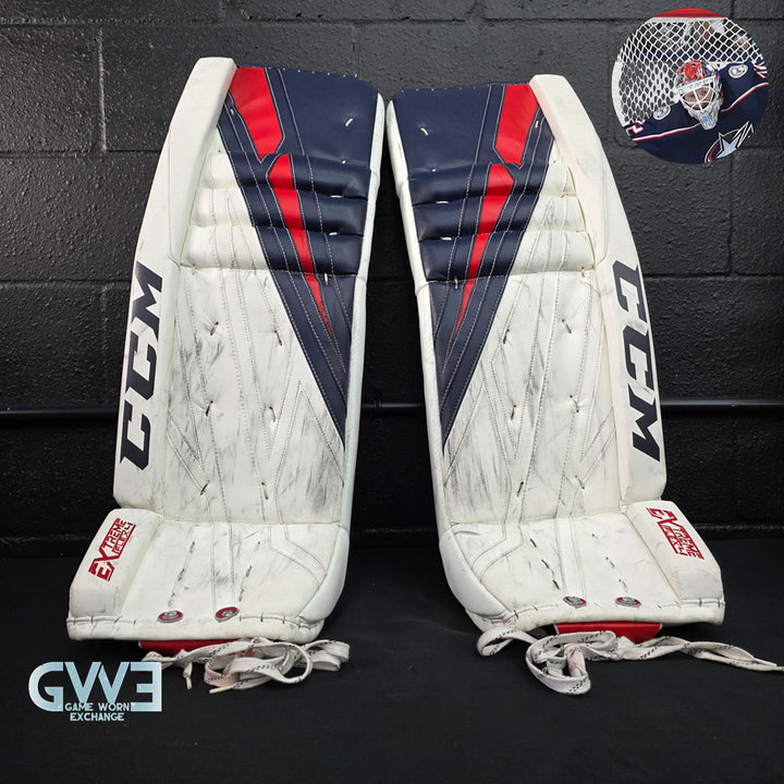 Sergei Bobrovsky Goalie Pads Set Game Used Columbus Blue Jackets 11-26-2018 CCM Extreme Flex 4 AS-02979