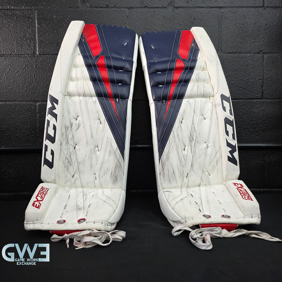 Sergei Bobrovsky Goalie Pads Set Game Used Columbus Blue Jackets 11-26-2018 CCM Extreme Flex 4 AS-02979