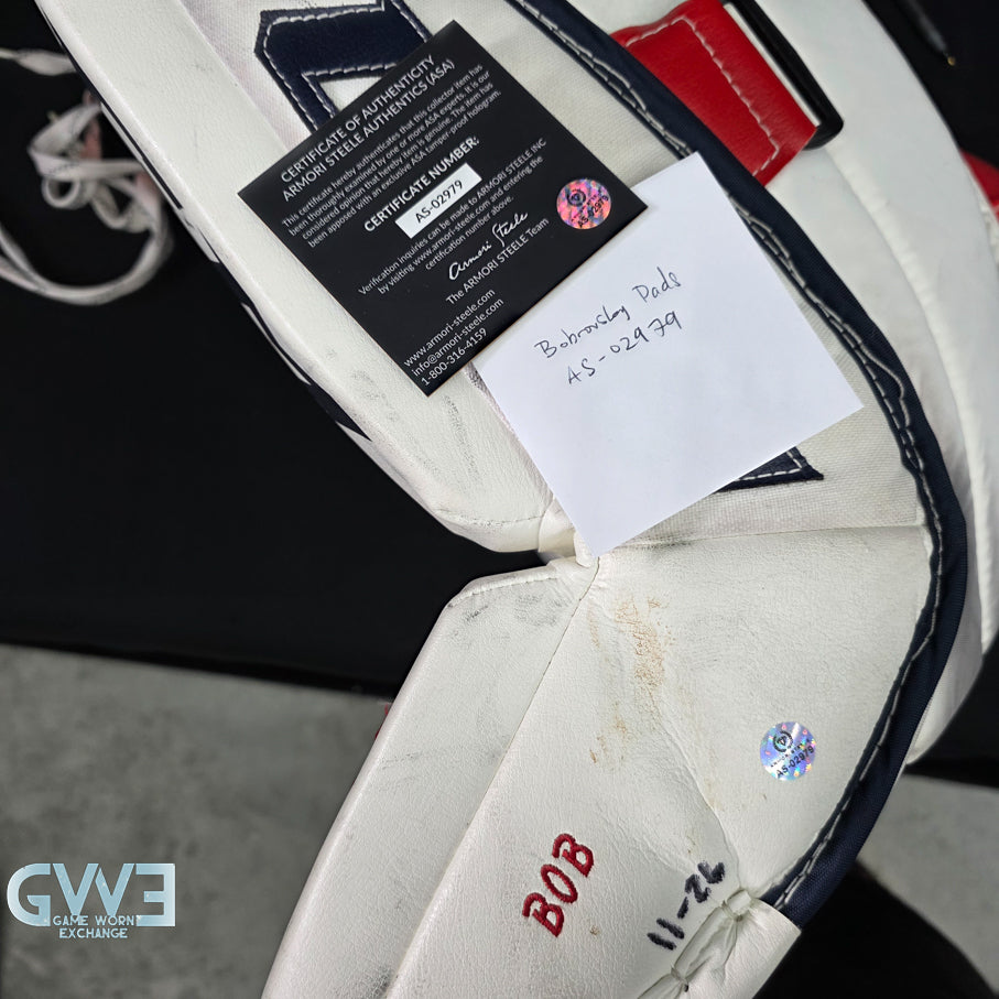 Sergei Bobrovsky Goalie Pads Set Game Used Columbus Blue Jackets 11-26-2018 CCM Extreme Flex 4 AS-02979