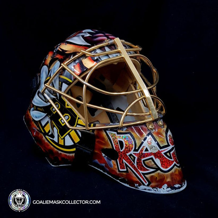 Tuukka Rask Game Worn Goalie Mask Boston Bruins 2008 to 2011 Photomatched Made by Dom Malerba and Ron Slater - SOLD