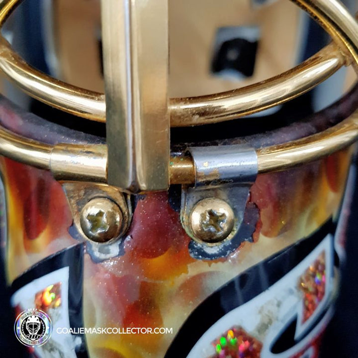 Tuukka Rask Game Worn Goalie Mask Boston Bruins 2008 to 2011 Photomatched Made by Dom Malerba and Ron Slater - SOLD