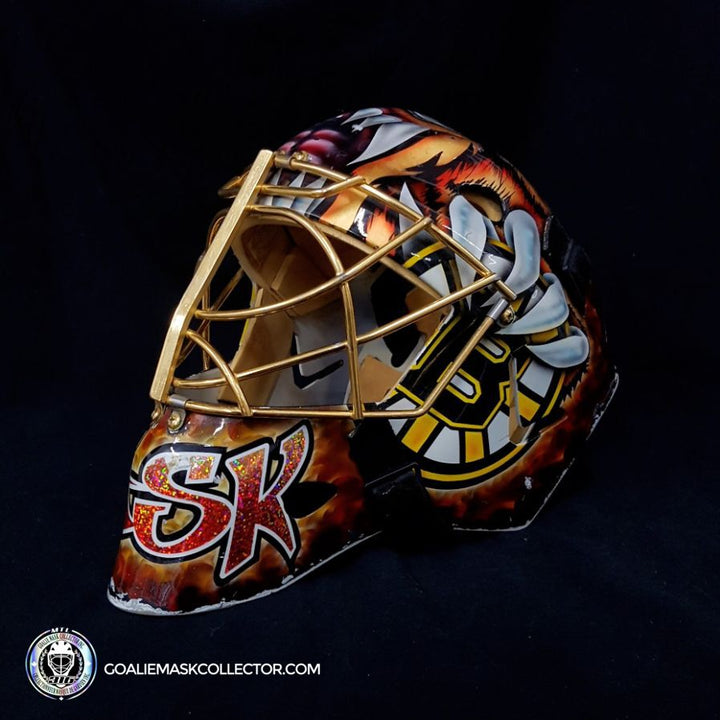 Tuukka Rask Game Worn Goalie Mask Boston Bruins 2008 to 2011 Photomatched Made by Dom Malerba and Ron Slater - SOLD