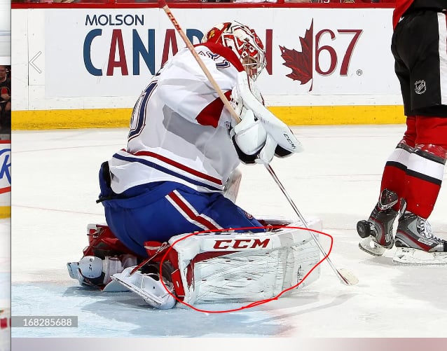 Carey Price Game Playoffs Worn Goalie Pads Set CCM + RBK Chest Protector 2012-13 Montreal Canadiens + Practice Worn Glove & Blocker Bauer AS-02961