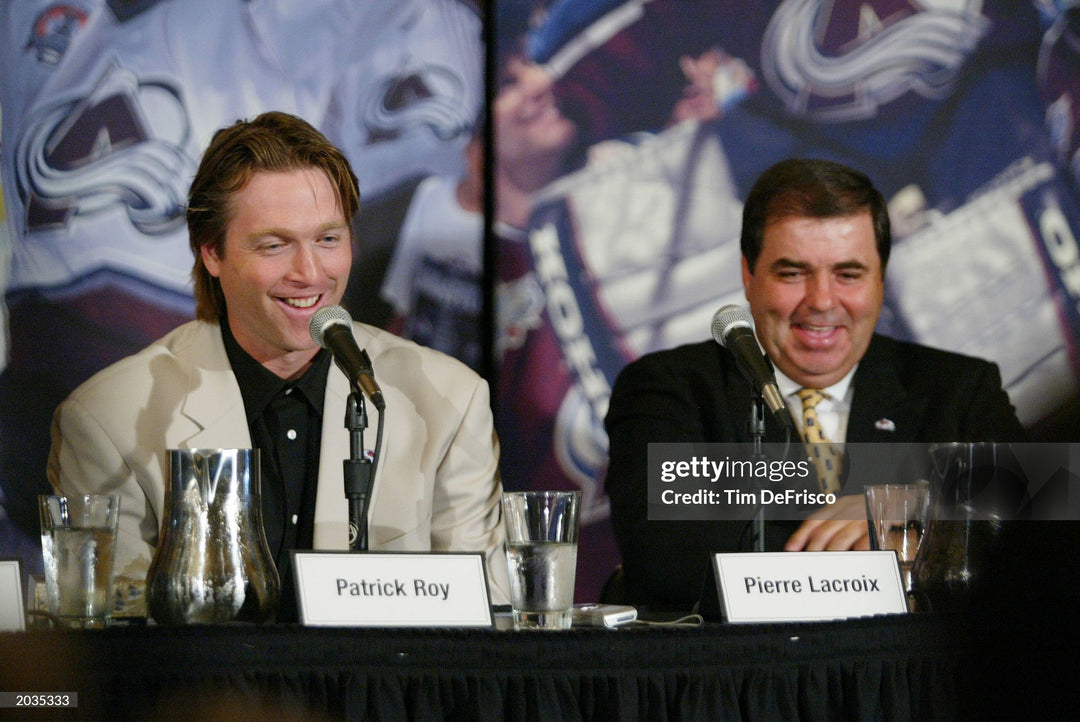 Patrick Roy 7 Feet Banner Signed Colorado Avalanche 2003 Pepsi Center From Retirement Press Conference AS-03203