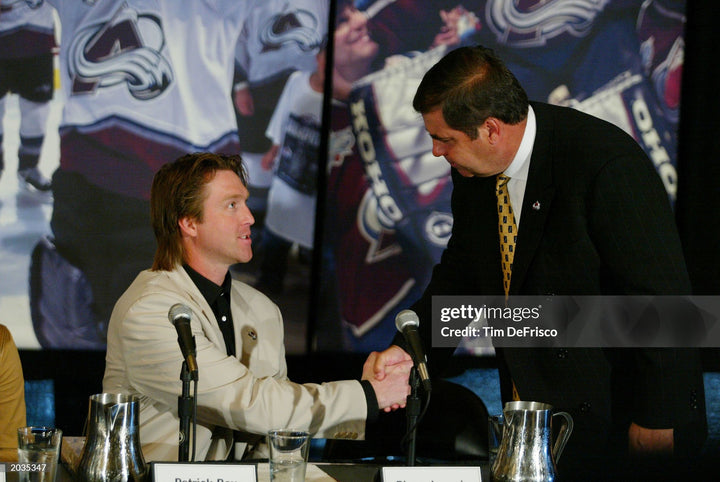 Patrick Roy 7 Feet Banner Signed Colorado Avalanche 2003 Pepsi Center From Retirement Press Conference AS-03203