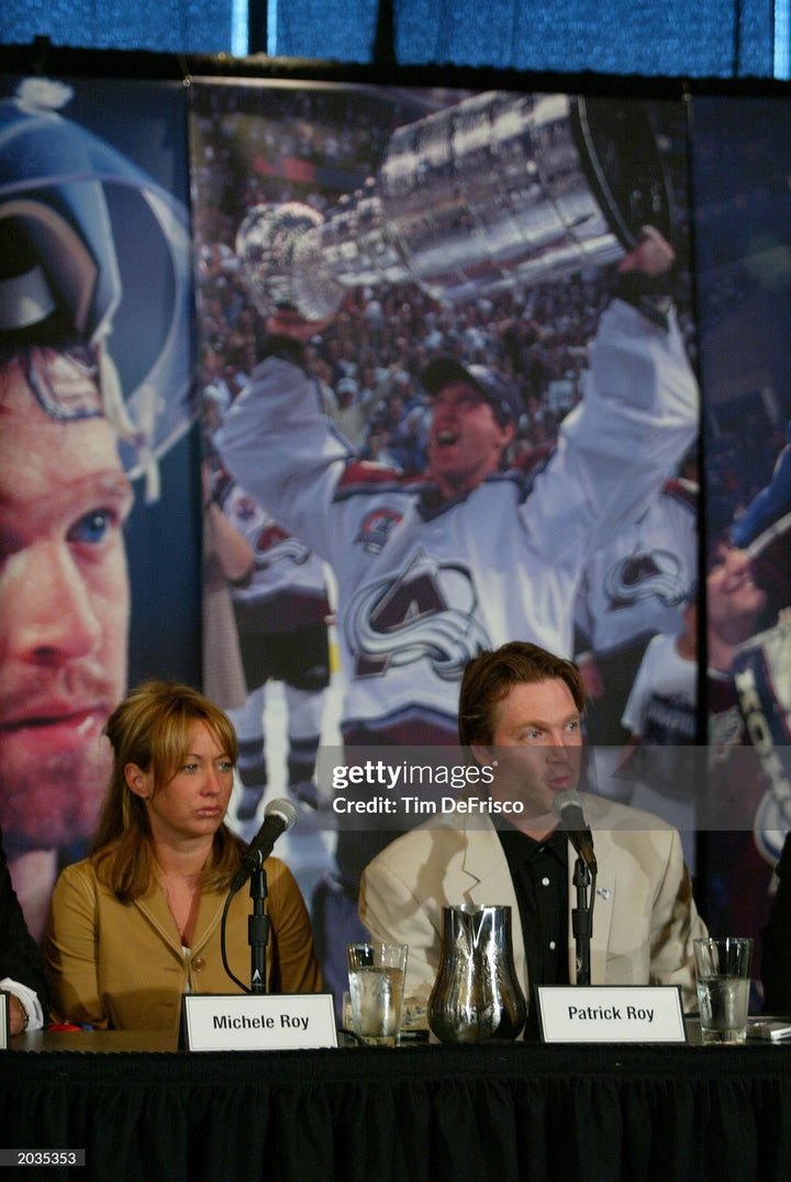 Patrick Roy 7 Feet Banner Signed Colorado Avalanche 2003 Pepsi Center From Retirement Press Conference AS-03203