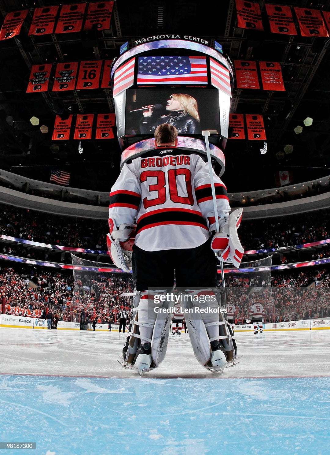 Martin Brodeur Game Used Goalie Pads 2010 Team Canada Olympics Gold Medal & New 2009-10 Jersey Devils 2009-10 Sherwood Photomatched AS-03120