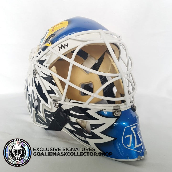 ED BELFOUR GAME WORN GOALIE MASK SWEDISH LEKSANDS IF WARWICK 2007-08 -SOLD