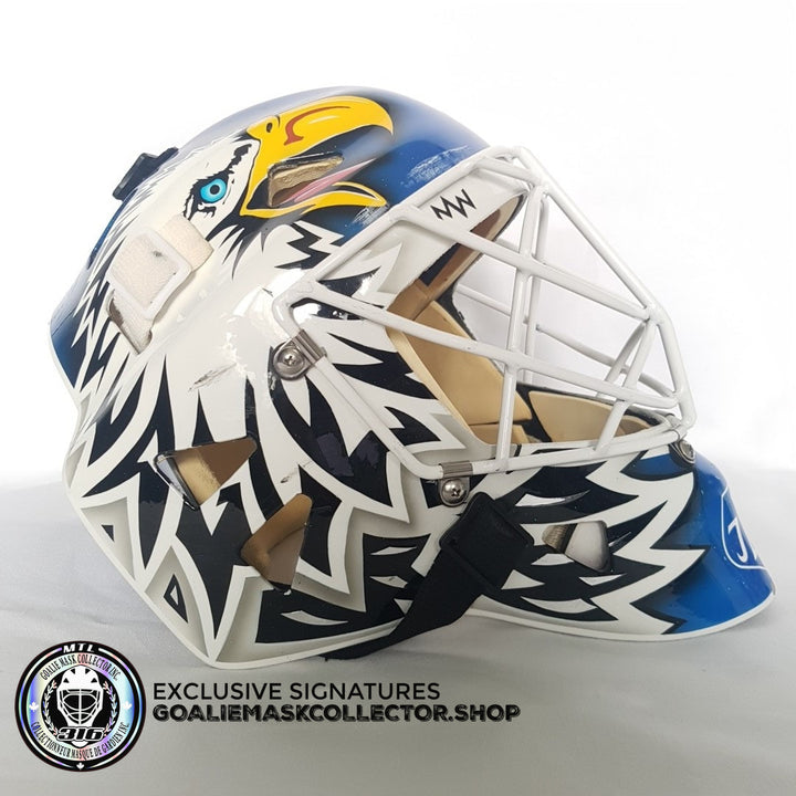 ED BELFOUR GAME WORN GOALIE MASK SWEDISH LEKSANDS IF WARWICK 2007-08 -SOLD