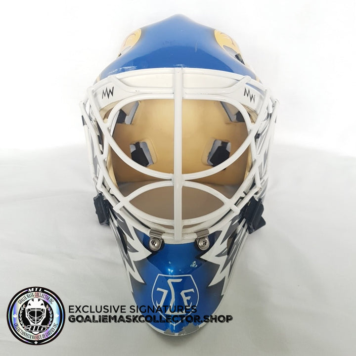 ED BELFOUR GAME WORN GOALIE MASK SWEDISH LEKSANDS IF WARWICK 2007-08 -SOLD