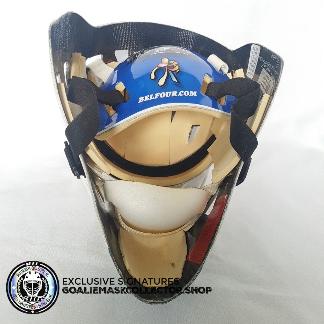 ED BELFOUR GAME WORN GOALIE MASK SWEDISH LEKSANDS IF WARWICK 2007-08 -SOLD