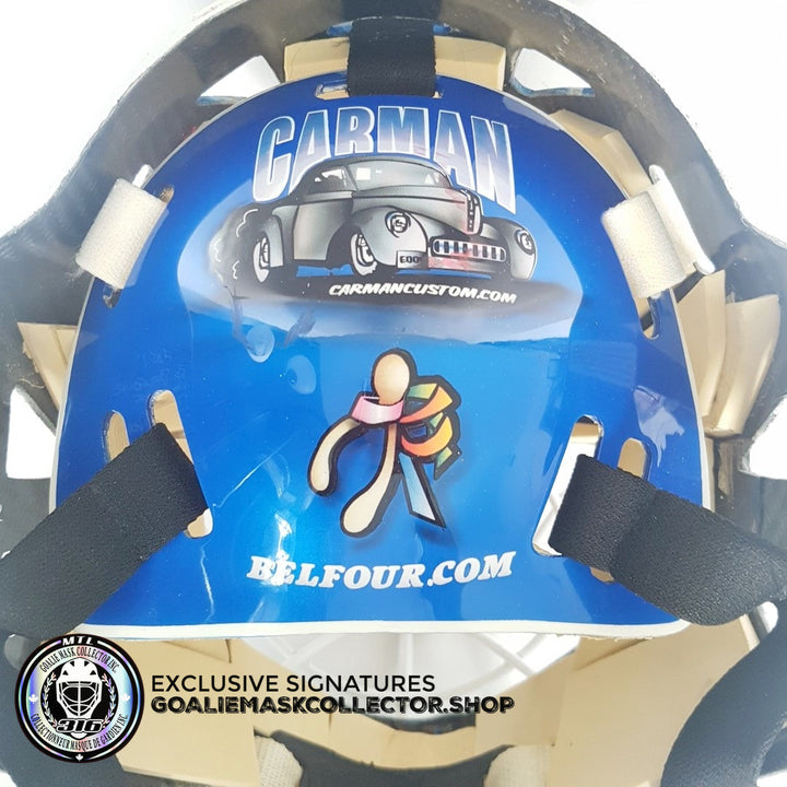 ED BELFOUR GAME WORN GOALIE MASK SWEDISH LEKSANDS IF WARWICK 2007-08 -SOLD