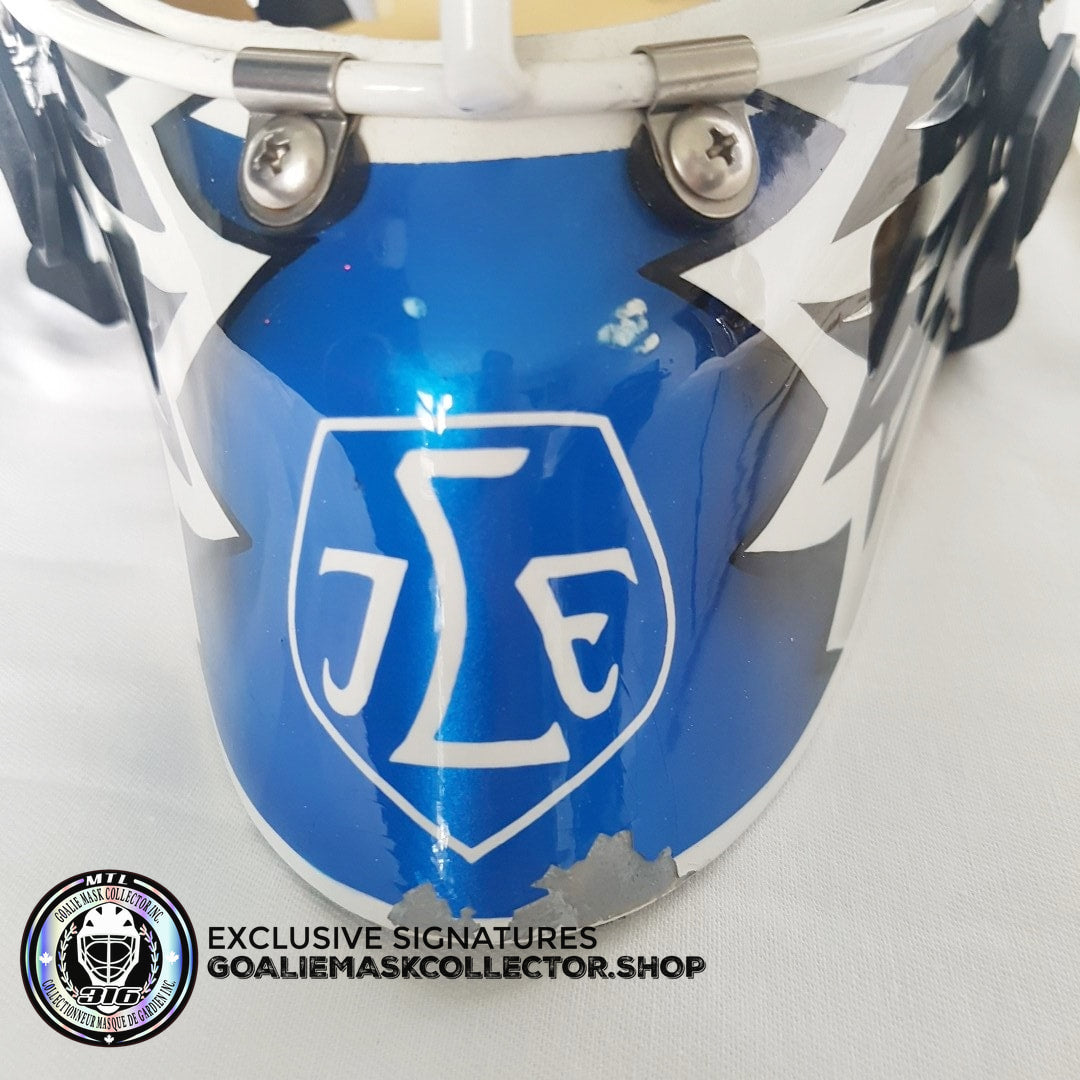 ED BELFOUR GAME WORN GOALIE MASK SWEDISH LEKSANDS IF WARWICK 2007-08 -SOLD