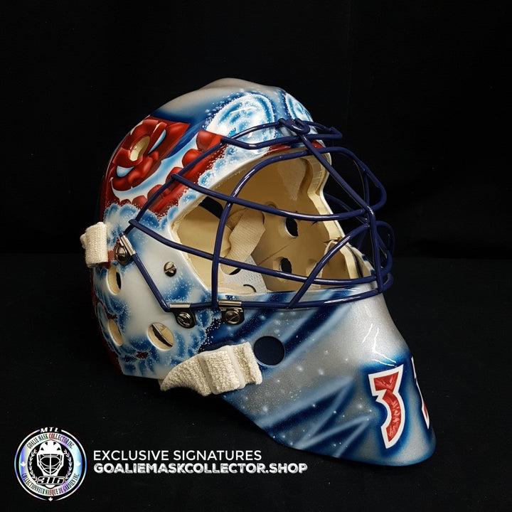 PATRICK ROY SIGNED AUTOGRAPHED GOALIE MASK COLORADO AVALANCHE PAINTED BY GUY LAFRANCE - ORIGINAL ROY MASK PAINTER LEFEBVRE SHELL - SOLD